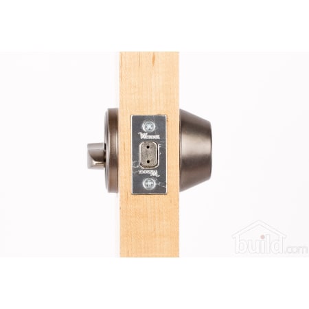 A large image of the Weslock 371 300 Series 371 Keyed Entry Deadbolt Door Edge View