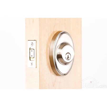 A large image of the Weslock 2771 Oval Series 2771 Keyed Entry Deadbolt Outside Angle View