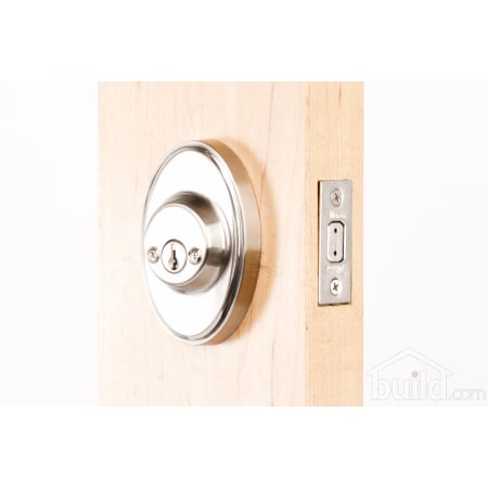 A large image of the Weslock 2772 Oval Series 2772 Keyed Entry Deadbolt Outside Angle View