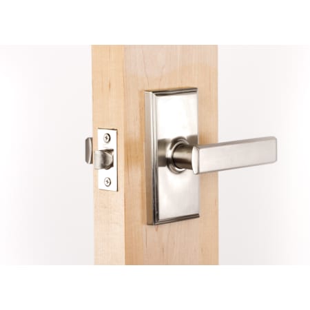 A large image of the Weslock 3700P Utica Series 3700P Passage Lever Set Outside Angle View