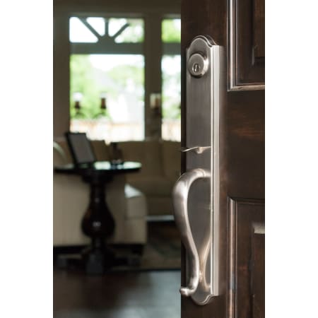 A large image of the Weslock 6641DC Lifestyle in Satin Nickel