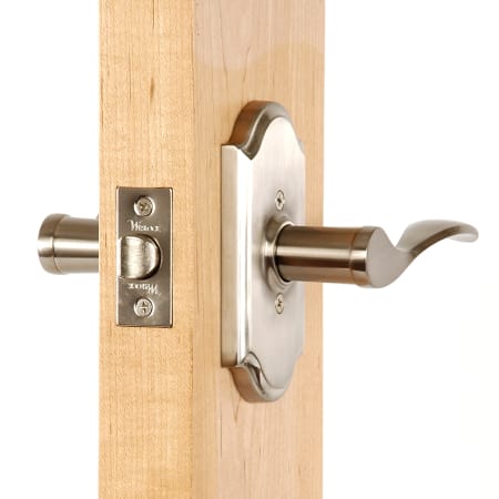 A large image of the Weslock 1700U-LH Bordeau Series 1700U-LH Passage Lever Set Outside Angle View