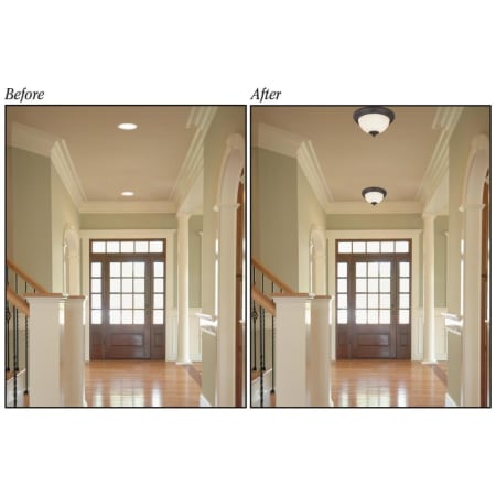 A large image of the Westinghouse 0101100 Hallway Before and After View