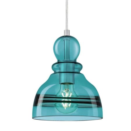 A large image of the Westinghouse 6118900 Brushed Nickel / Turquoise Glass