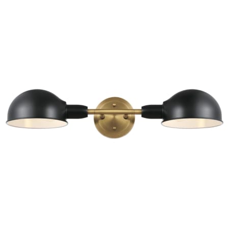 A large image of the Westinghouse 6130800 Matte Black / Brushed Brass