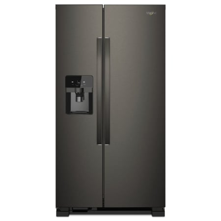 A large image of the Whirlpool WRS321SDH Black Stainless Steel