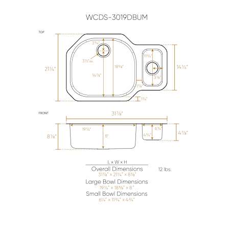 A large image of the Whitehaus WCDS-3019DBUM Alternate Image