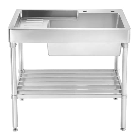 A large image of the Whitehaus WH33209-LEG-NP Brushed Stainless Steel