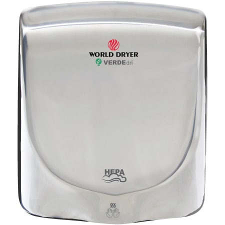 A large image of the World Dryer Q-97.A Polished Stainless Steel