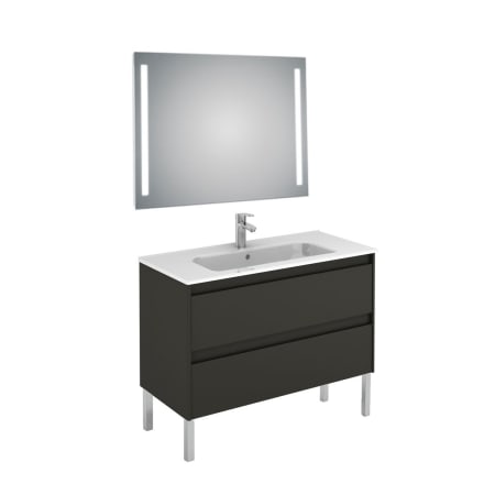 A large image of the WS Bath Collections Ambra 100F Pack 1 S02 Gloss Anthracite
