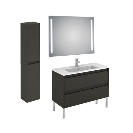 A large image of the WS Bath Collections Ambra 100F Pack 2 S02 Gloss Anthracite