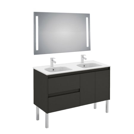 A large image of the WS Bath Collections Ambra 120F DBL Pack 1 S06 Gloss Anthracite