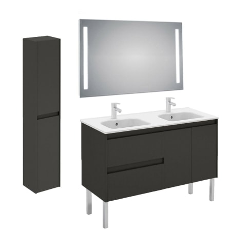 A large image of the WS Bath Collections Ambra 120F DBL Pack 2 S06 Gloss Anthracite