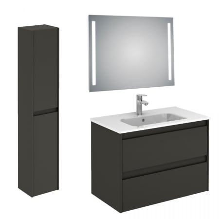 A large image of the WS Bath Collections Ambra 80 Pack 2 S03 Gloss Anthracite