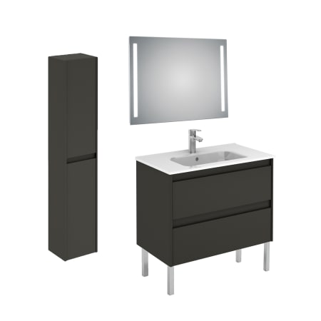 A large image of the WS Bath Collections Ambra 80F Pack 2 S03 Gloss Anthracite