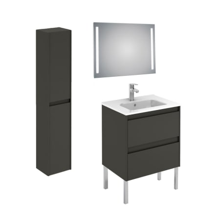 A large image of the WS Bath Collections Ambra 60F Pack 2 S03 Gloss Anthracite