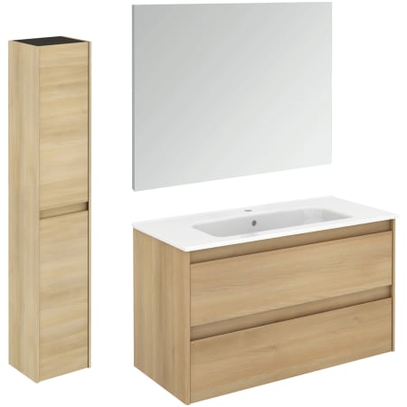 A large image of the WS Bath Collections Ambra 100 Pack 2 Nordic Oak