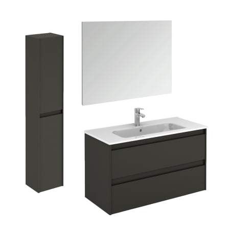 A large image of the WS Bath Collections Ambra 100 Pack 2 Gloss Anthracite