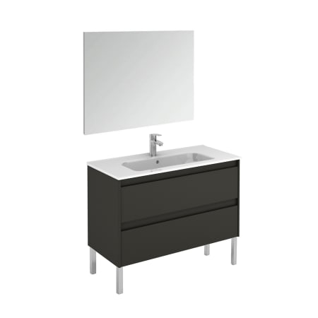 A large image of the WS Bath Collections Ambra 100F Pack 1 Gloss Anthracite