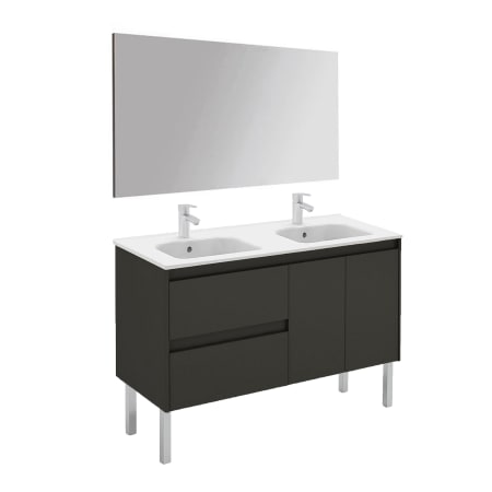 A large image of the WS Bath Collections Ambra 120F DBL Pack 1 Gloss Anthracite