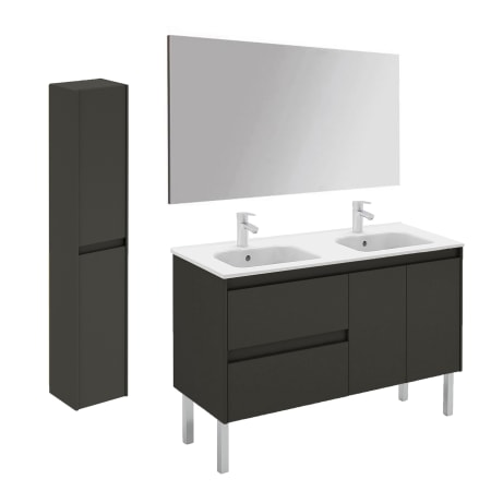 A large image of the WS Bath Collections Ambra 120F DBL Pack 2 Gloss Anthracite