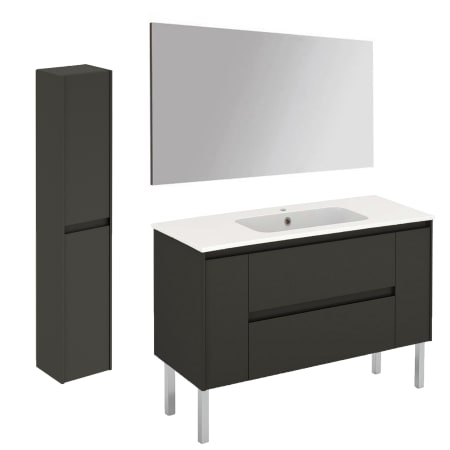A large image of the WS Bath Collections Ambra 120F Pack 2 Gloss Anthracite