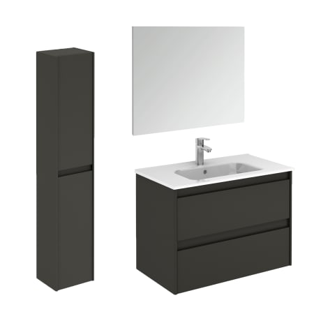 A large image of the WS Bath Collections Ambra 80 Pack 2 Gloss Anthracite