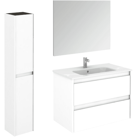 A large image of the WS Bath Collections Ambra 80 Pack 2 Gloss White