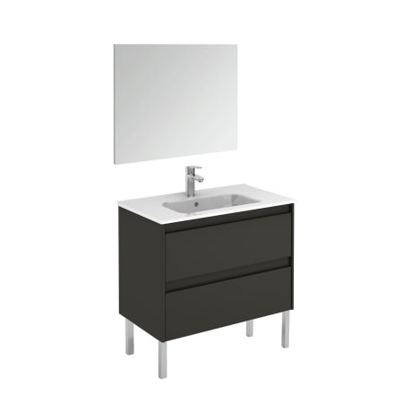 A large image of the WS Bath Collections Ambra 80F Pack 1 Gloss Anthracite