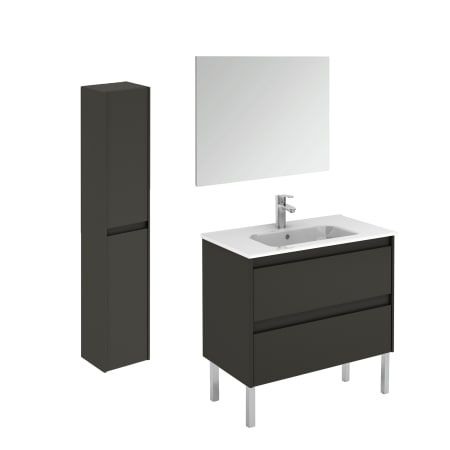A large image of the WS Bath Collections Ambra 80F Pack 2 Gloss Anthracite