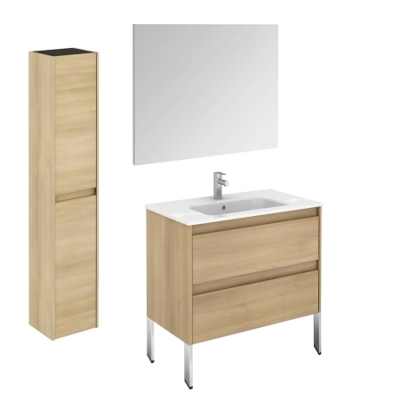 A large image of the WS Bath Collections Ambra 80F Pack 2 Nordic Oak