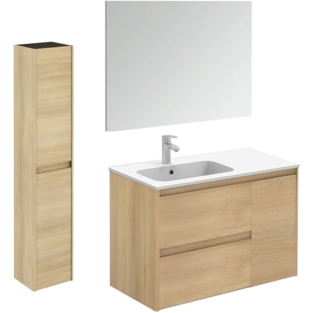 A large image of the WS Bath Collections Ambra 90 Pack 2 Nordic Oak
