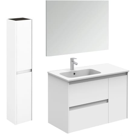 A large image of the WS Bath Collections Ambra 90 Pack 2 Gloss White
