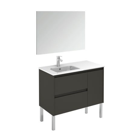 A large image of the WS Bath Collections Ambra 90F Pack 1 Gloss Anthracite