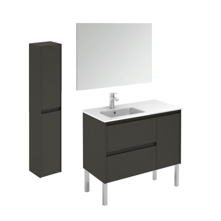 A large image of the WS Bath Collections Ambra 90F Pack 2 Gloss Anthracite