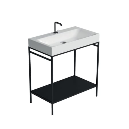 A large image of the WS Bath Collections 3533+9243.31 Glossy White / Matte Black