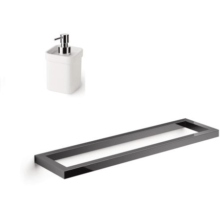 A large image of the WS Bath Collections Gerla 51708+5152 Black Chromed Aluminum / White