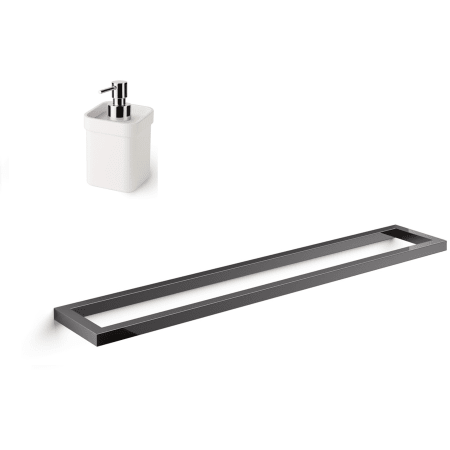 A large image of the WS Bath Collections Gerla 51709+5152 Black Chromed Aluminum / White