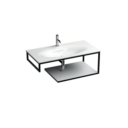 A large image of the WS Bath Collections Louise 5470+9324K2 Glossy White / Matte Black