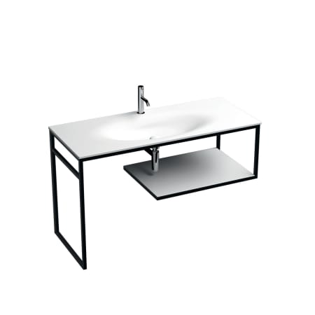 A large image of the WS Bath Collections Louise 5480+9333K4 Glossy White / Matte Black