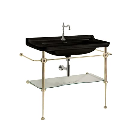 A large image of the WS Bath Collections Waldorf 4141K5.01+9197K2 Glossy Black, Polished Gold
