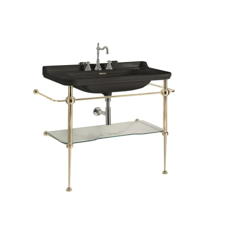 A large image of the WS Bath Collections Waldorf 4141K5.03+9197K2 Glossy Black, Polished Gold