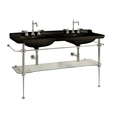 A large image of the WS Bath Collections Waldorf 4143K4.03+9195K1 Glossy Black, Polished Chrome