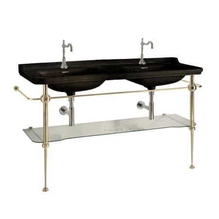 A large image of the WS Bath Collections Waldorf 4143K5.01+9195K2 Glossy Black, Polished Gold