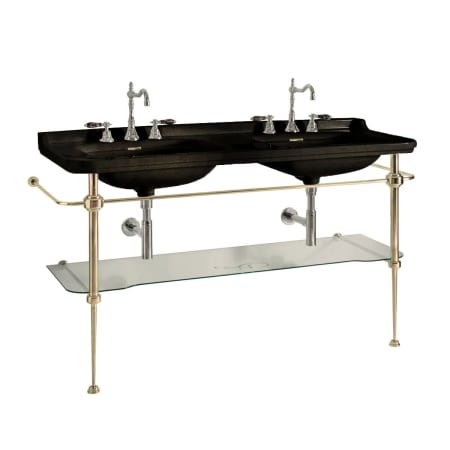 A large image of the WS Bath Collections Waldorf 4143K5.03+9195K2 Glossy Black, Polished Gold