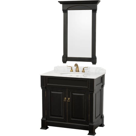 A large image of the Wyndham Collection WC-TS36 Antique Black / Carrera Top