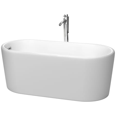 A large image of the Wyndham Collection WCBTE301159ATP11 Matte White / Polished Chrome Trim