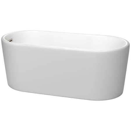 A large image of the Wyndham Collection WCBTE301159 Matte White / Brushed Nickel Trim