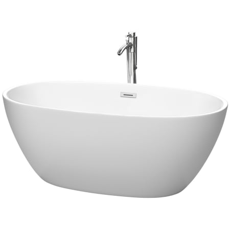A large image of the Wyndham Collection WCBTE306159ATP11 Matte White / Polished Chrome Trim