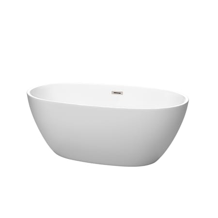 A large image of the Wyndham Collection WCBTE306159 Matte White / Brushed Nickel Trim